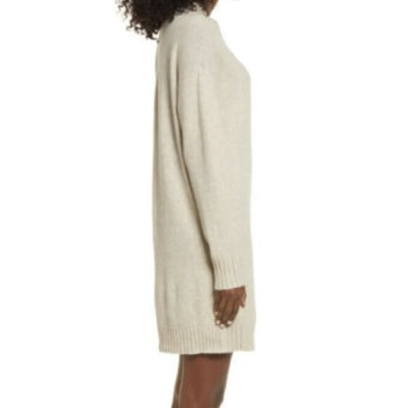 BP Women Long Sleeve Sweater Dress BNWOT Sz 2XSmall Beige Mock Neck New - Picture 1 of 7